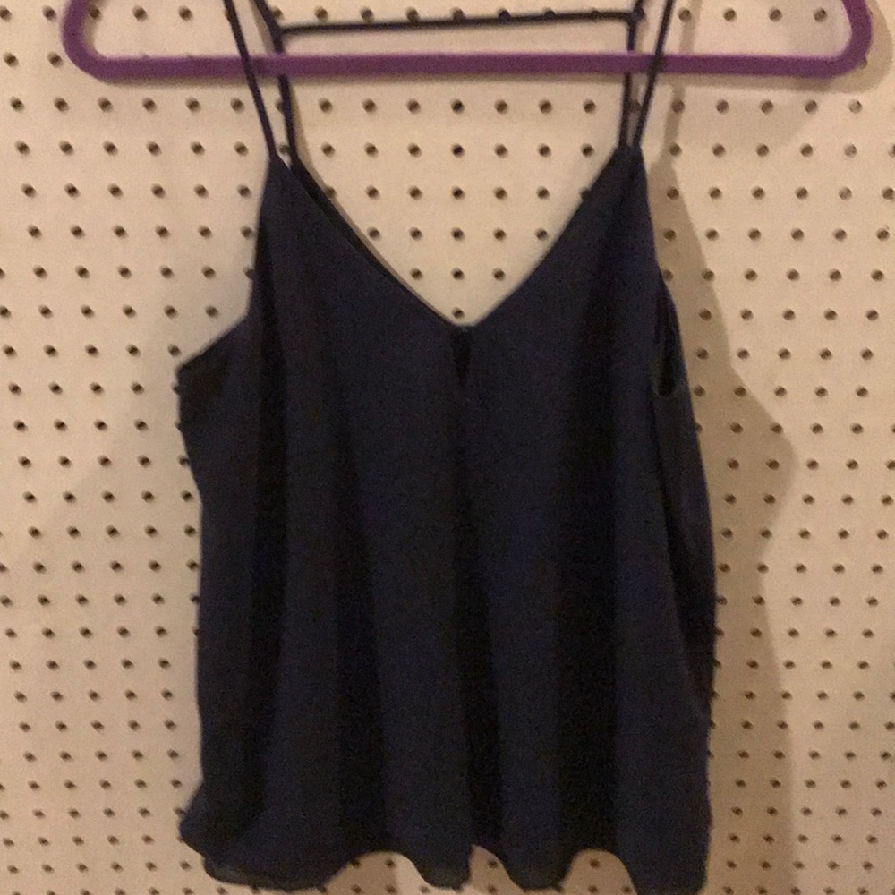 Navy blue lined spaghetti strap tank